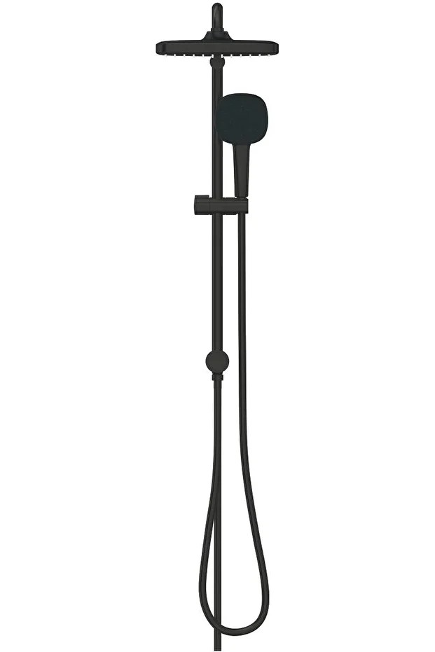 Tempesta System 250 Cube Kare Duş Başlıklı Duvara Monte Duş Sistemi, Mat Siyah - 269772431
