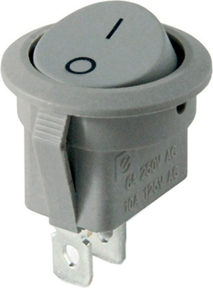 Powermaster Gri 2 Pinli Işıksız Yuvarlak Açma Kapama Anahtarı On Off Anahtar IC-133B