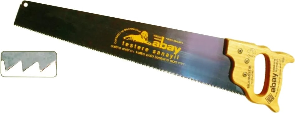 Alçıpan Mavi Çelik Pala Testere 50 cm - Ahşap Sap