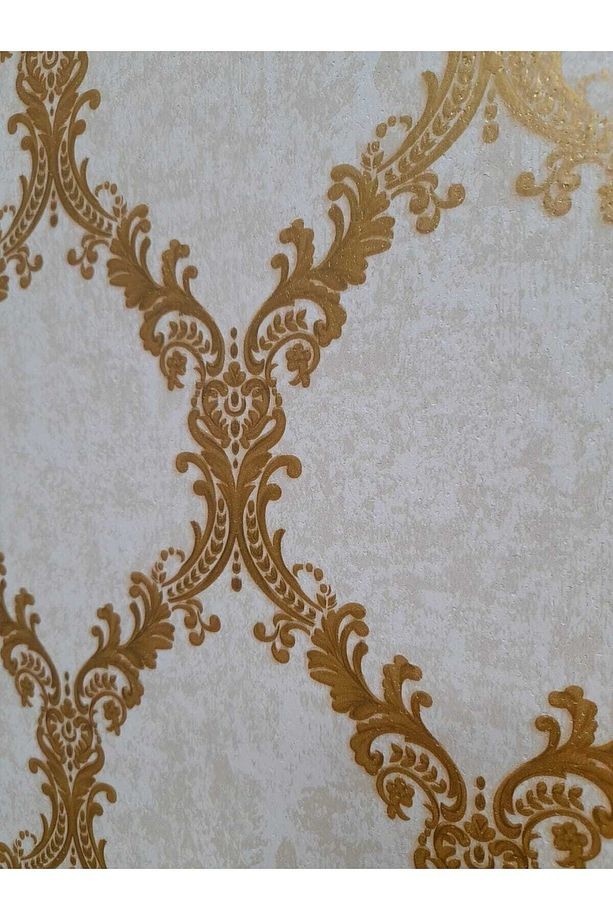 Damaks Desen Gold Detaylı Klasik Duvar Kağıdı(5m2)