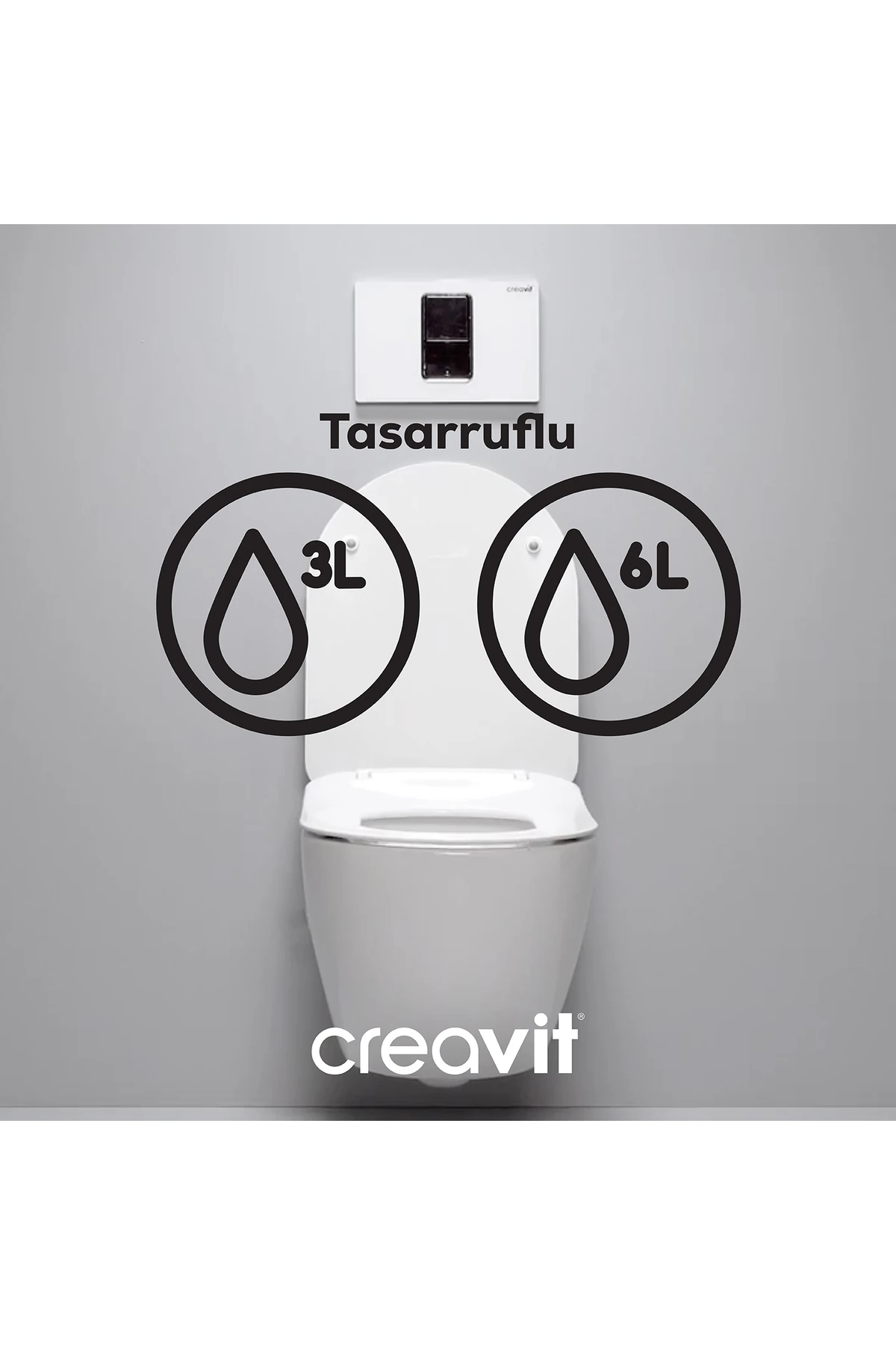 Drop Beyaz Askı Rezervuar Kumanda Paneli