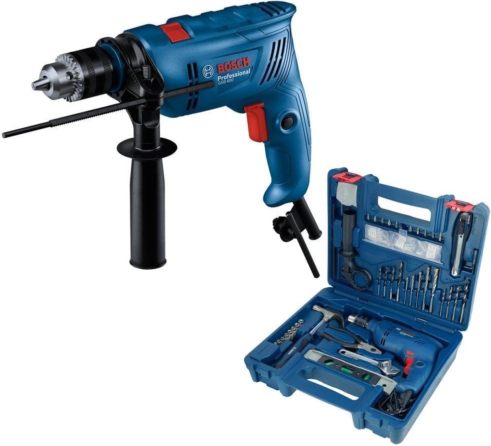 BOSCH Gsb 600 Darbeli Matkap 600 Watt + 100 Parça Set