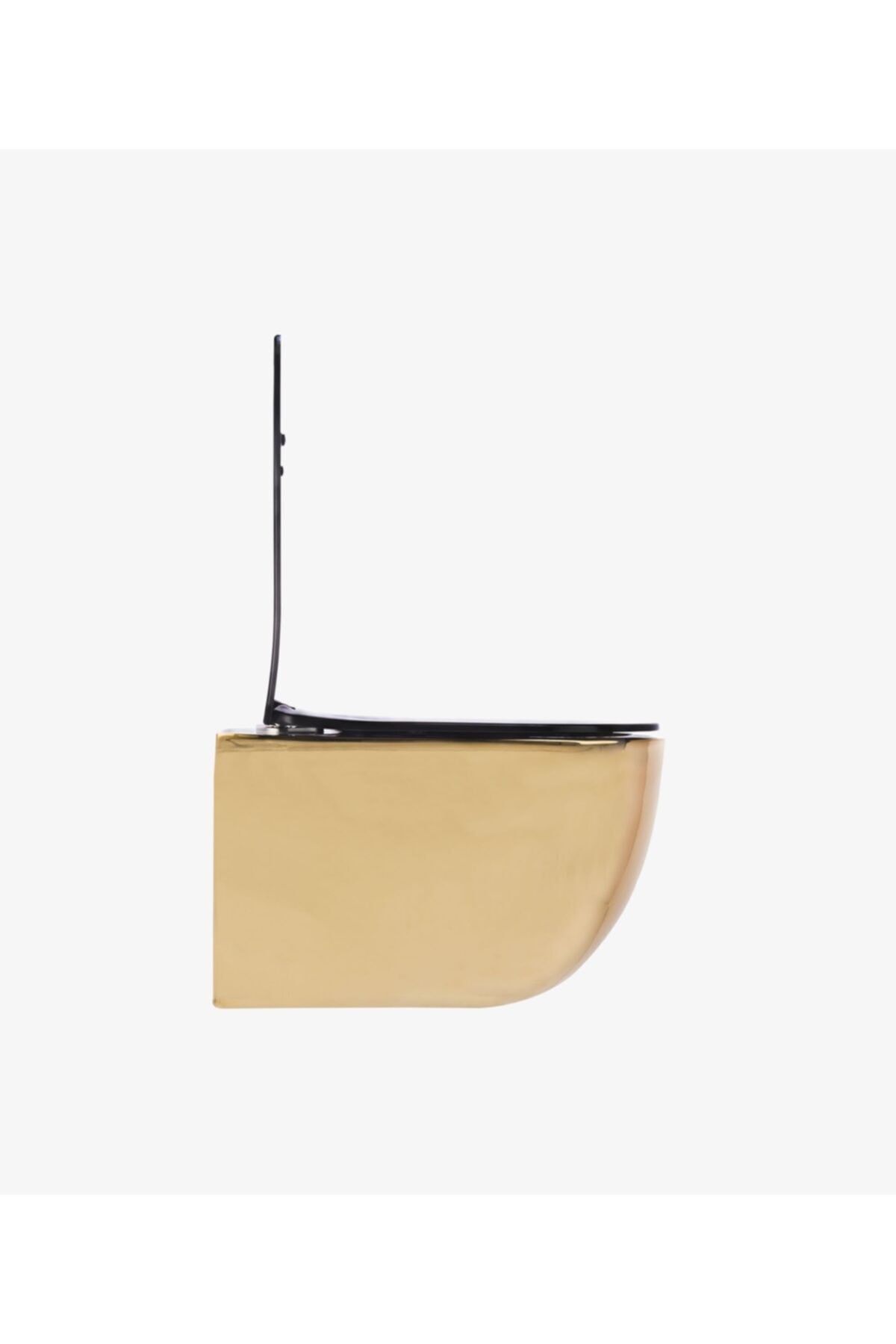 Pure Parlak Gold Sıyah Kanalsız Asma Klozet Wh-785+soft Kapak