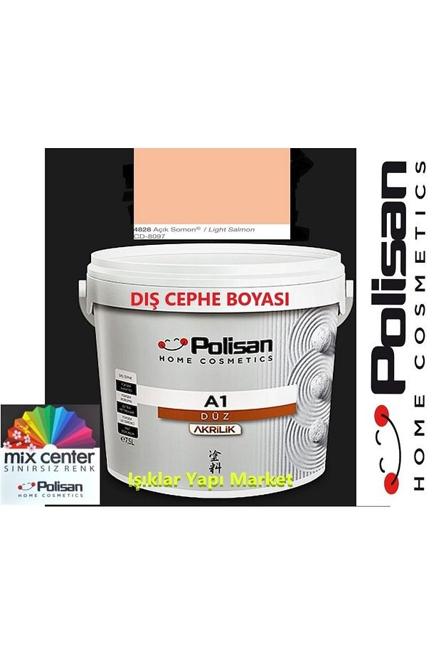Dış Cephe Boyası -a1 Akrilik Düz -2,5litre(3,5KG.) -cd-8097 Açık Somon