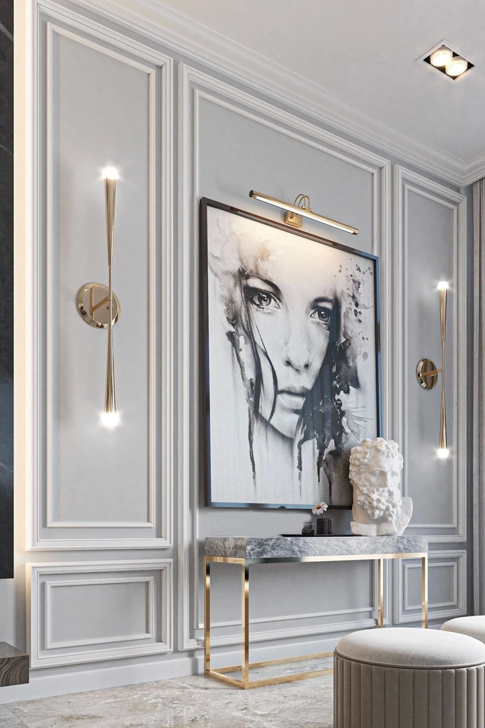 Dekoratif Boyanabilir Duvar Çıtası Kesi mli Hazır Paket-Duvar Dekorasyon 2513-4020