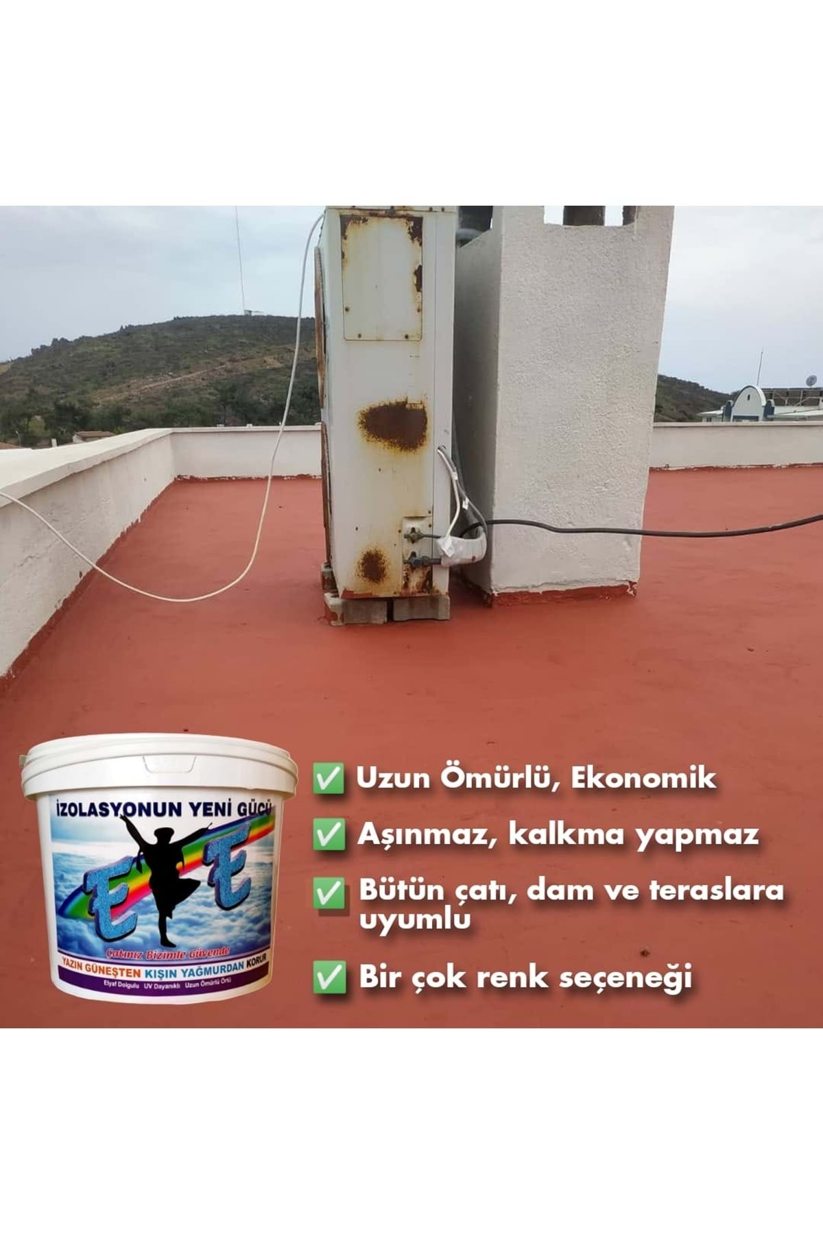 Efe Renkli Su Yalıtım Boyası 15 Kg - Çim Yeşil
