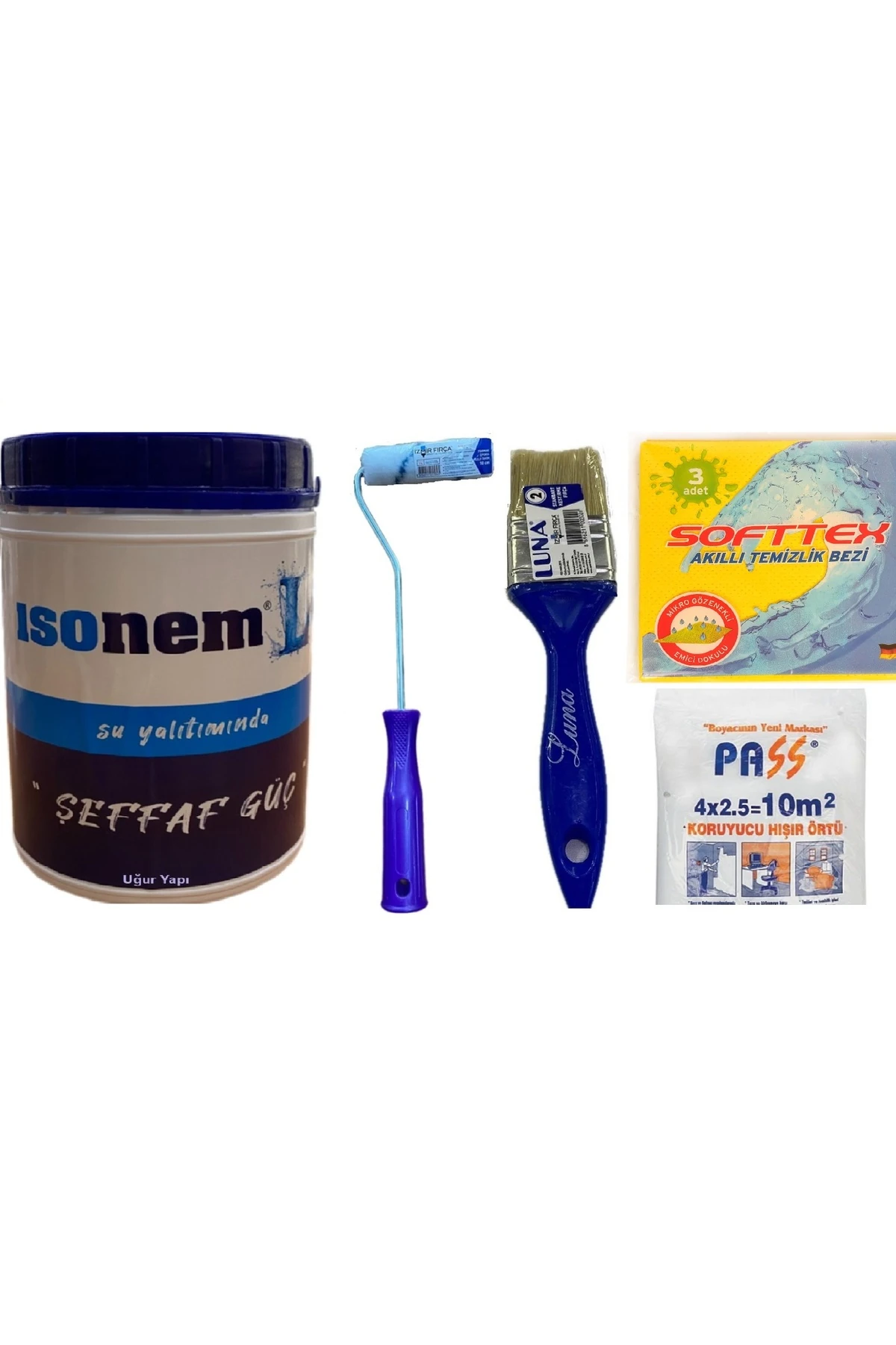 L Şeffaf Güç-su Yalıtımı 1 Kg Şeffaf Su Yalıtım Boyası Boyama Seti