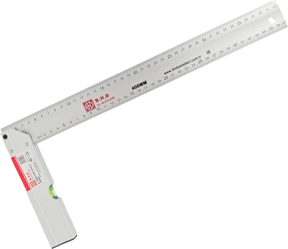 B.h.d BHD00198 400MM/40CM Alüminyum L Marangoz Gönye/su Terazili