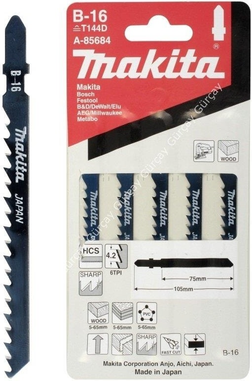 MAKİTA A-85684 / B-16 Dekupaj Testere 5'li Paket