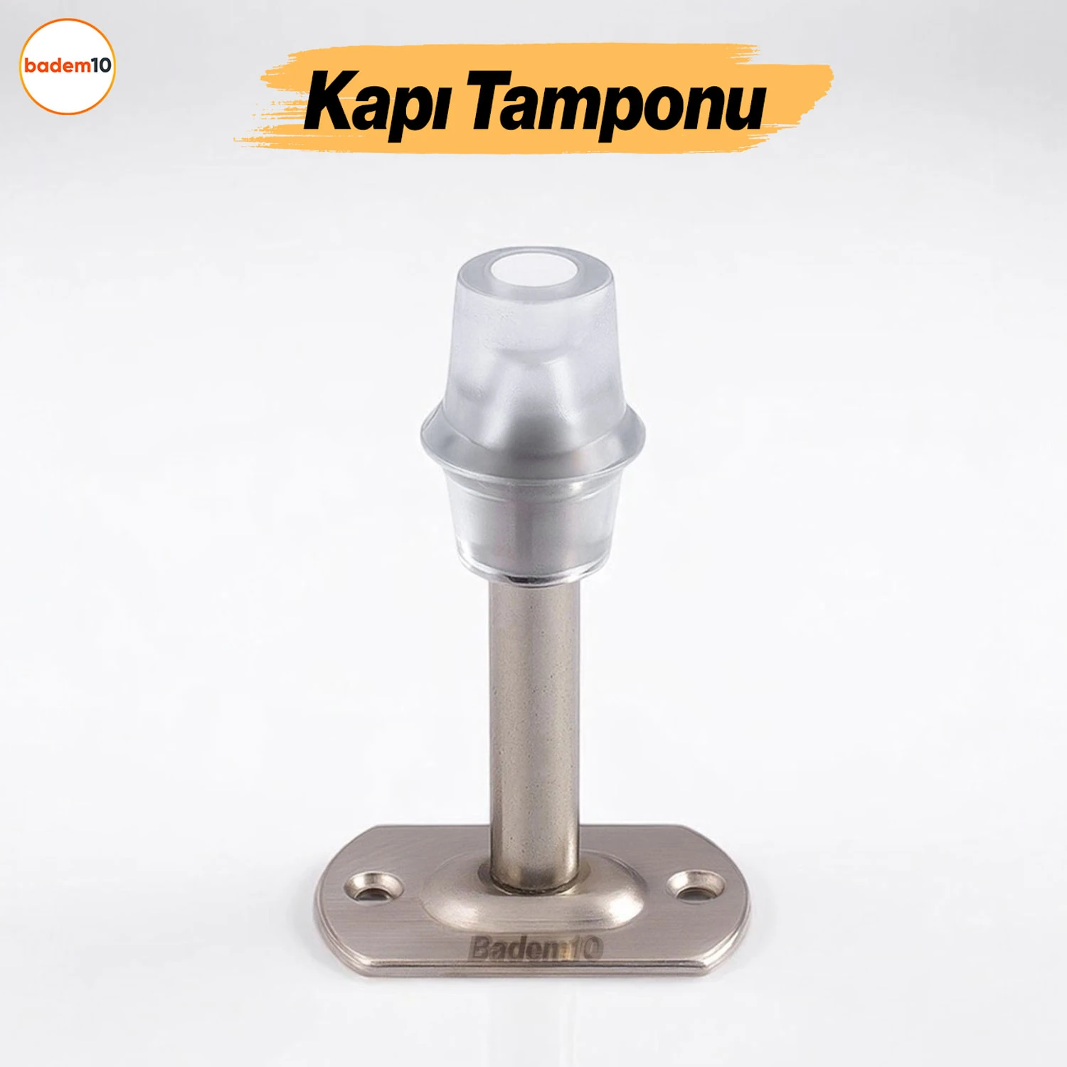 Kapı Stoperi Tamponu Gümüş Krom 8 cm Metal Kapı Durdurucu Tutucu Kapı Altı Üstü Kolu Stopu Silikonlu