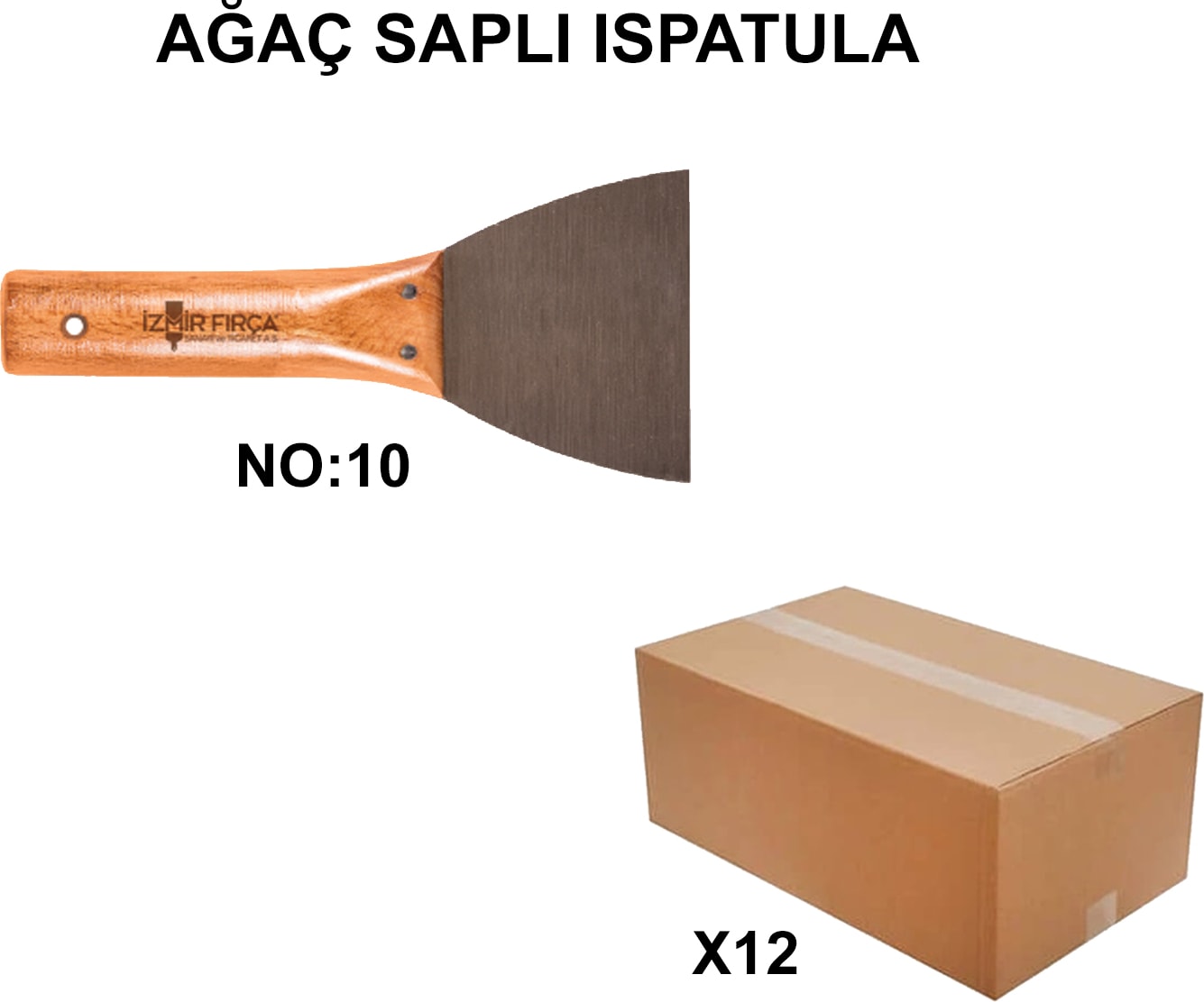 Izmir Fırça Arge Toptan Ağaç Saplı Ispatula No:10 - 12 Adet 006799