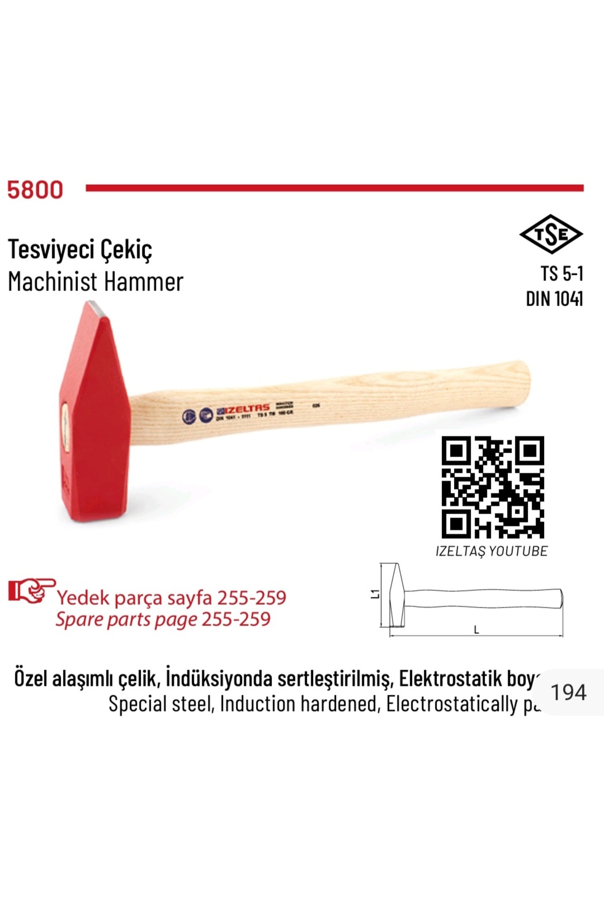 Tesviyeci Çekiç 500gr