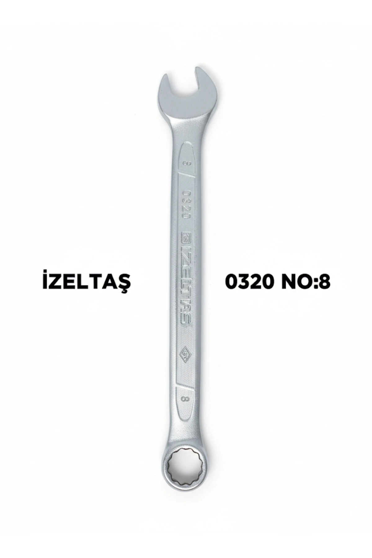 İZELTAŞ Profesyonel Kombine Anahtar 8 mm - (Model: 0320) - TS 3794 Uyumlu Krom Vanadyum Çelik