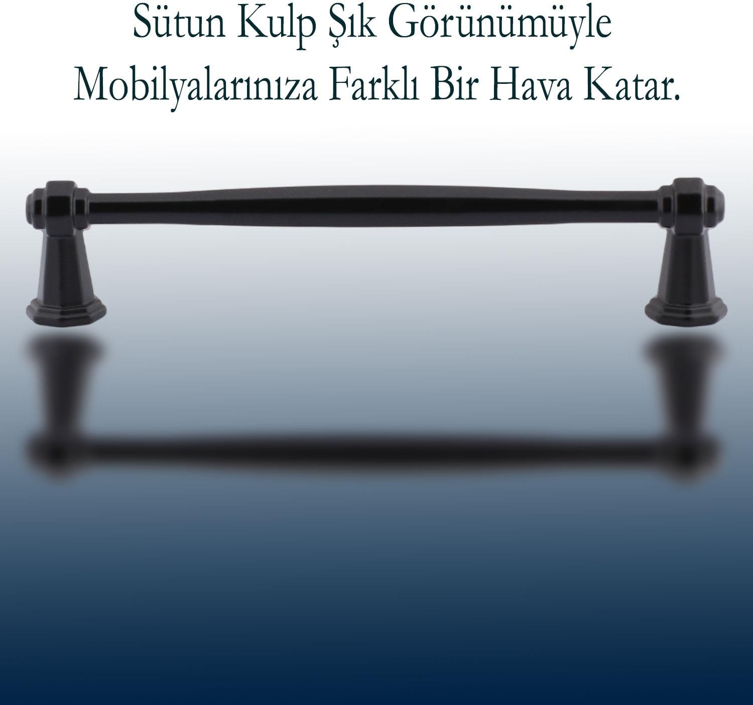 Mobilya Mutfak Dolabı Çekmece Dolap Kapak Kulbu Kulpu Metal 128 mm Siyah Kulp