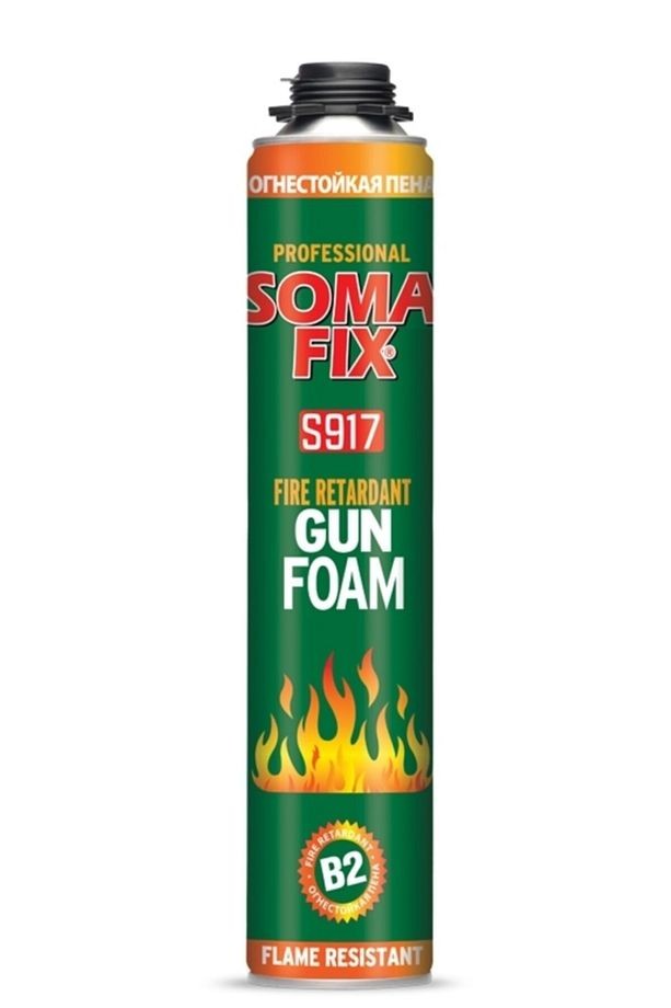 750 ml Somafıx B2 Tabancalı Yangına Dayanıklı Poliüretan Köpük Çelik Kapı Pencere Pembe Köpük