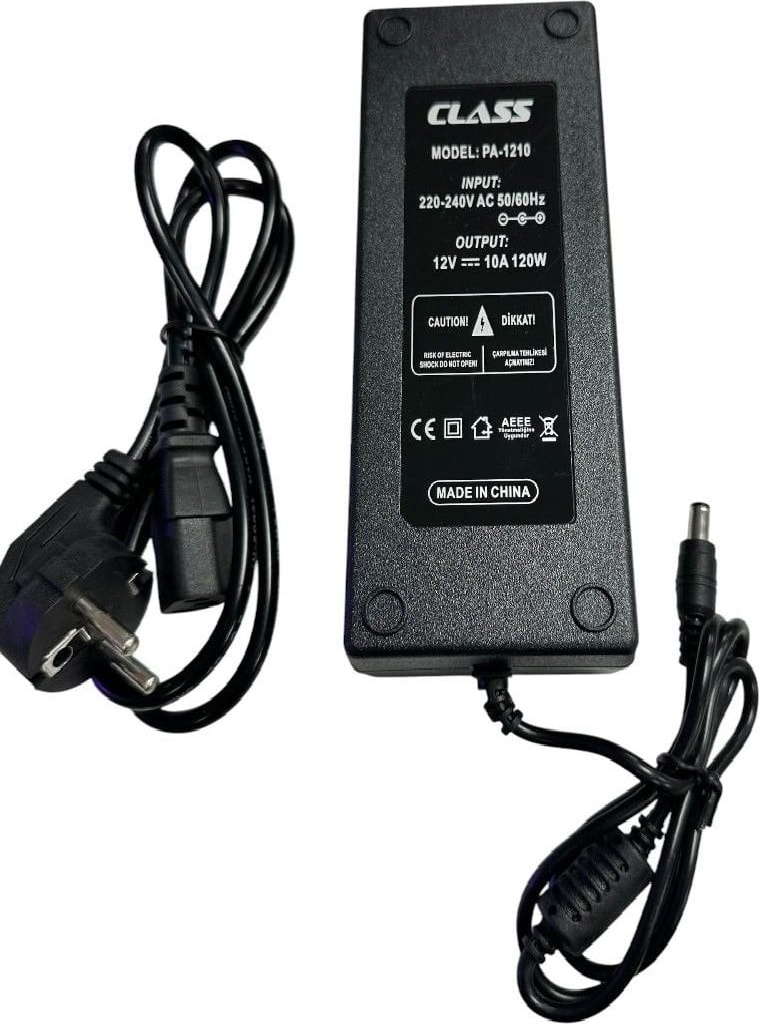 12VOLT 10AMPER 120WATT Plastik Kasa Adaptör 12V 10A 5.5x2.5mm Jak Fişli