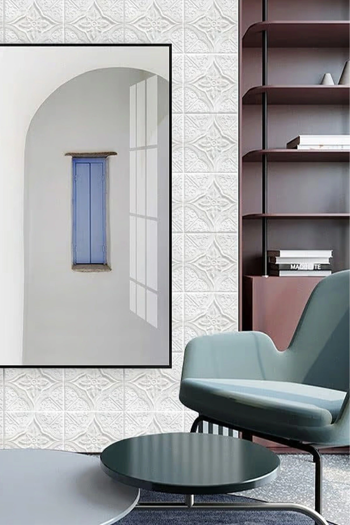 Beyaz 3d Kendinden Yapışkanlı Duvar Köpük Tavan Paneli, Tavan Kaplama Köpüğü 70x70cm 0,50m²