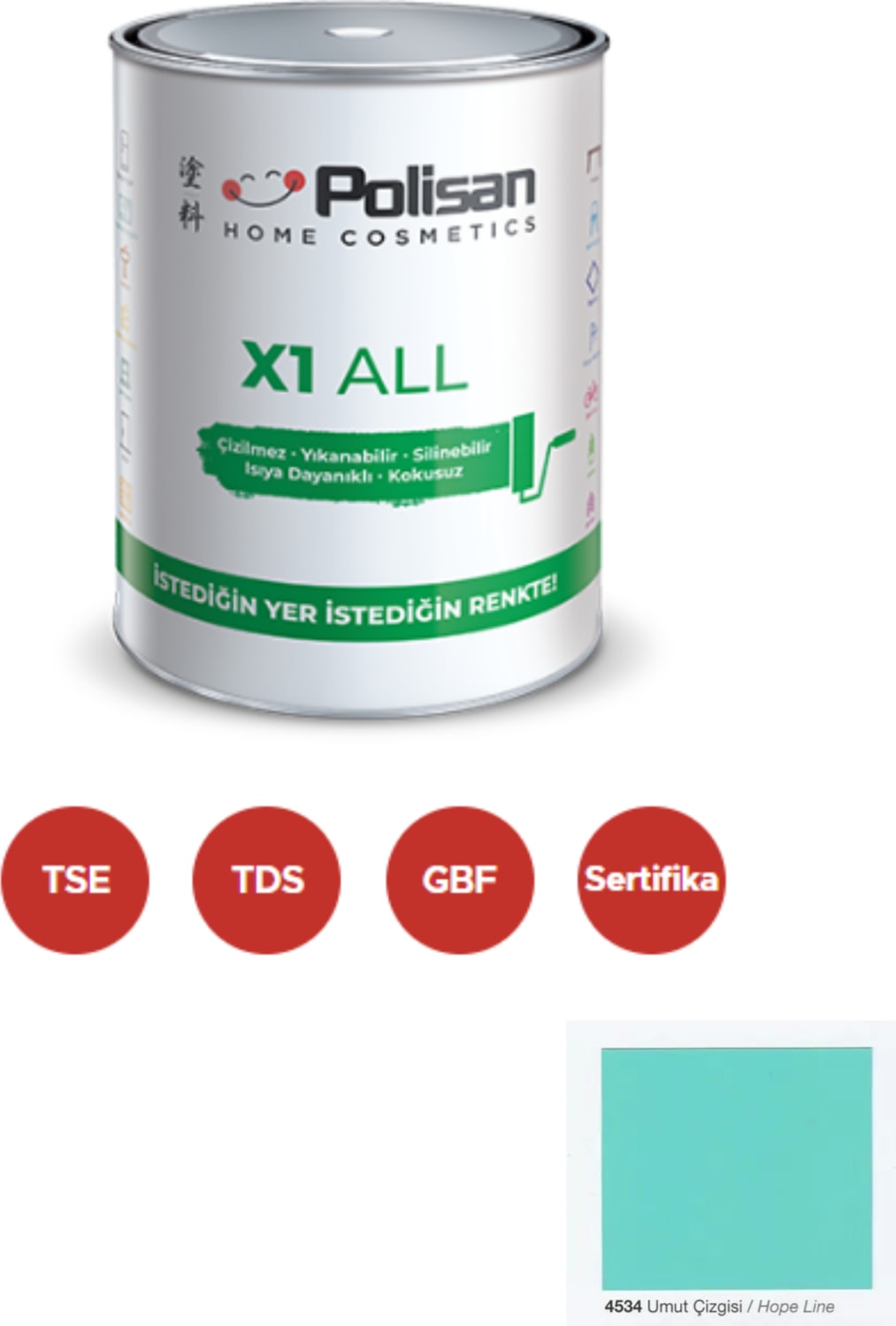 POLİSAN X1 All Dönüşüm Boyası 0,75 Lt Umut Çizgisi / 4534