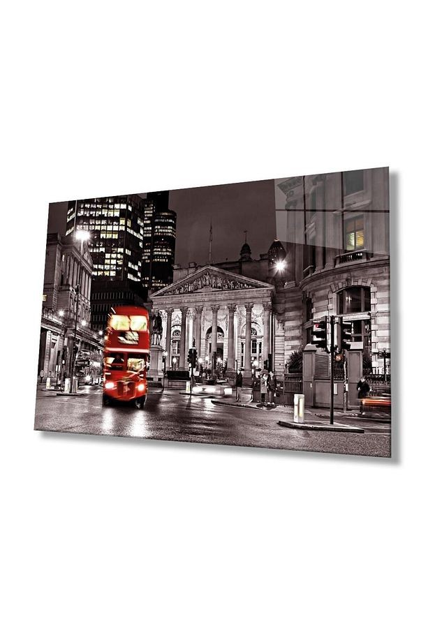 Londra Cam Tablo 4mm Dayanıklı Temperli Cam, London Glass Wall Decor