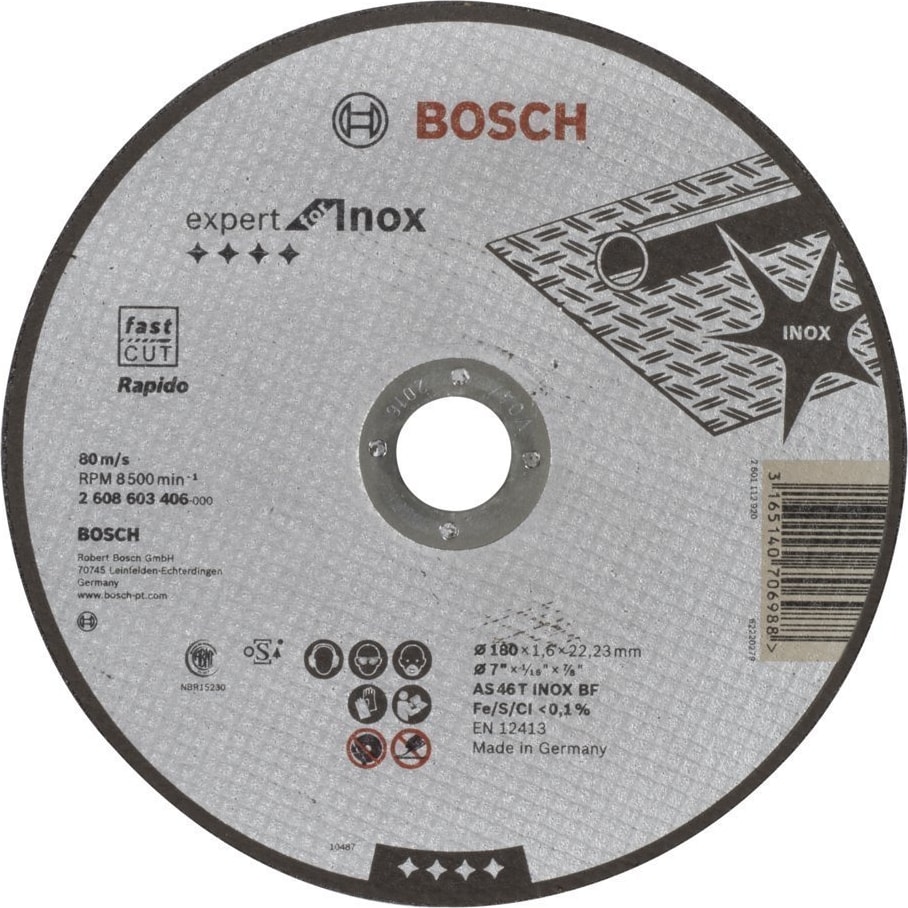 BOSCH Paslanmaz Çelik Düz Kesme Diski Rapido