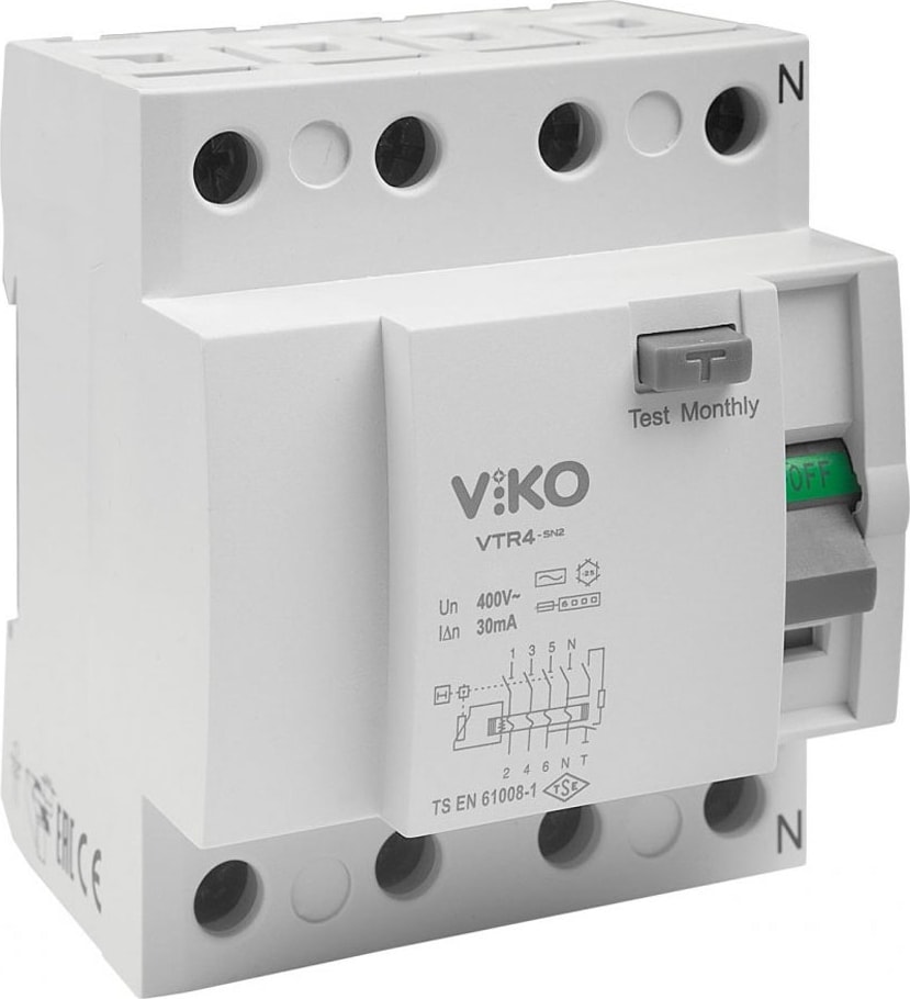 VTR4-2530 Kaçak Akım Koruma Rölesi 4X25A 30MA