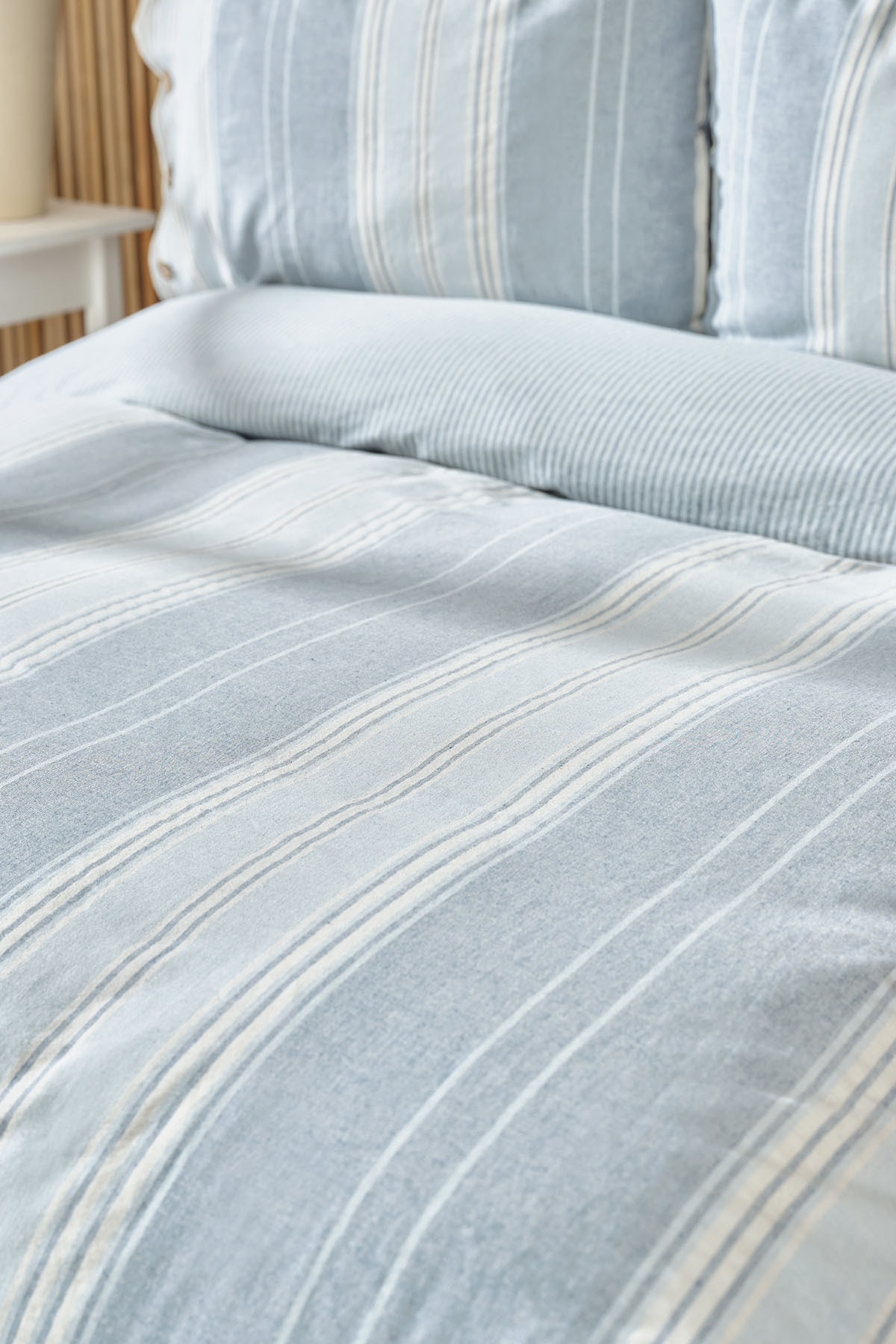 Palma Indigo Tek Kişilik İpliği Boyalı Nevresim Takımı