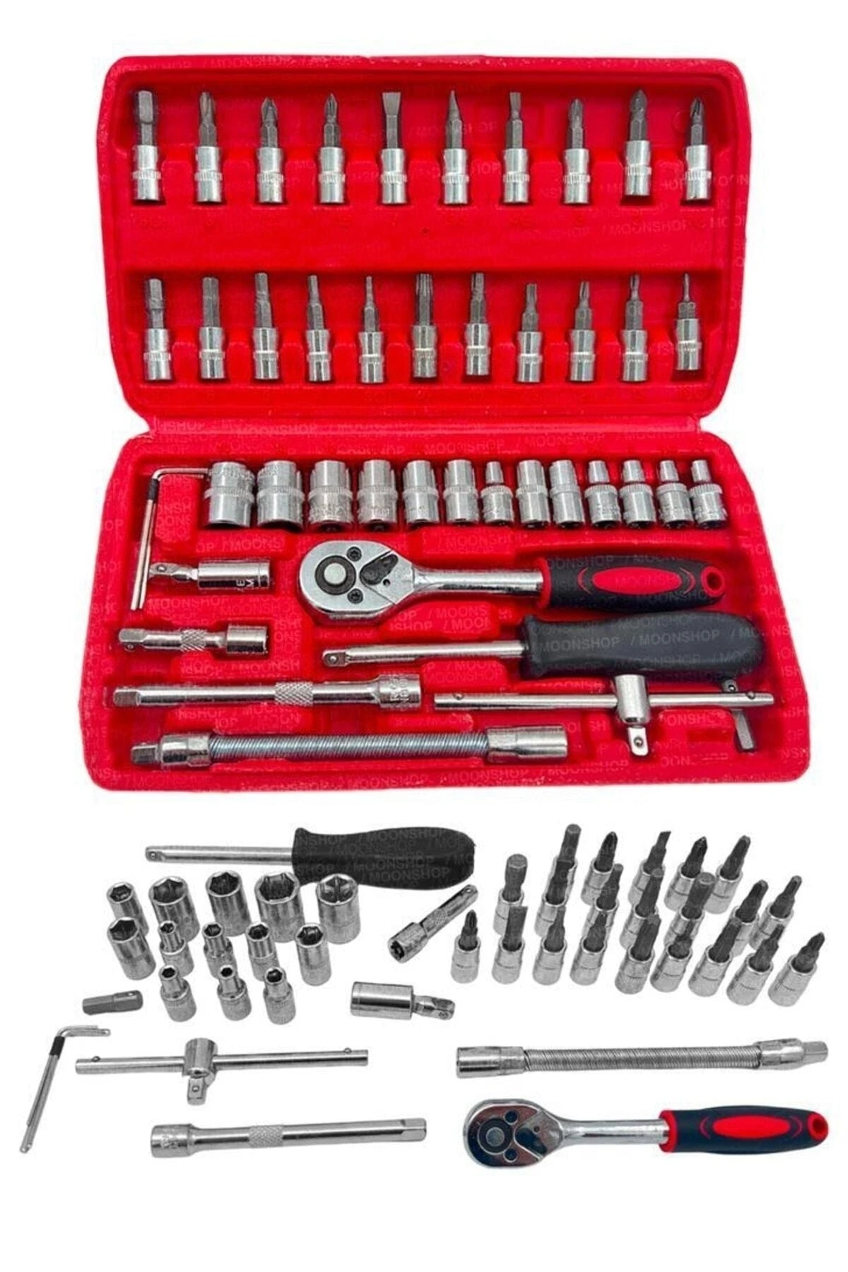 Cr-v Max 1/4 Cırcırlı 46 Parça Lokma Anahtar Takımı Uç Seti Tam Set