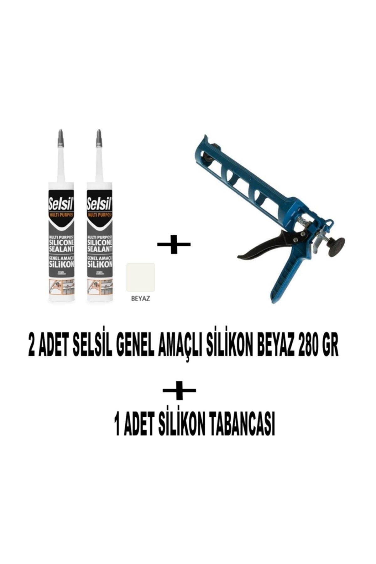 2 Adet Silikon Şeffaf + Plastik Silikon Tabancası