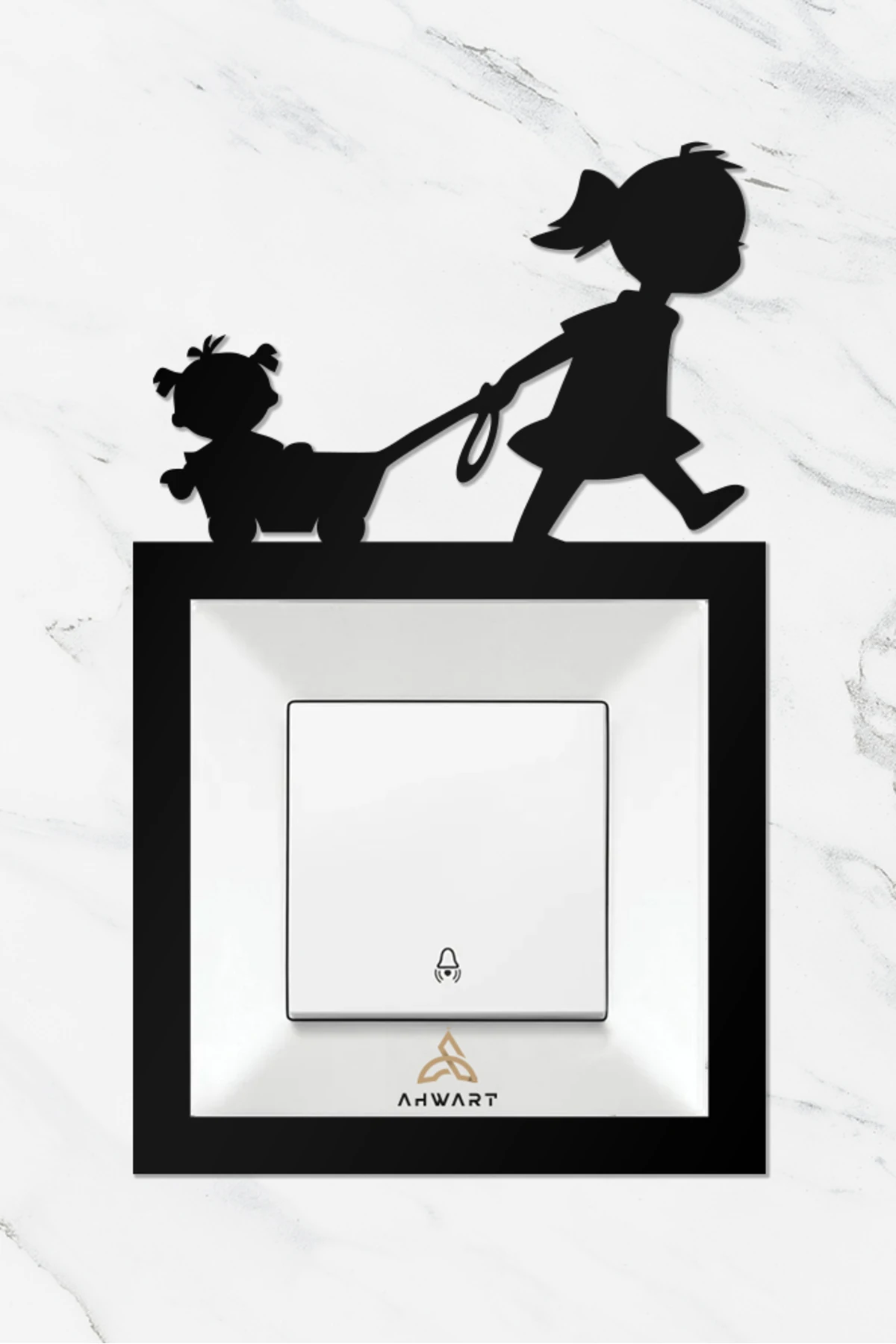 Kız Çocuk Odası Ahşap Priz Çerçevesi, Dekoratif Priz ve Anahtar Çerçevesi