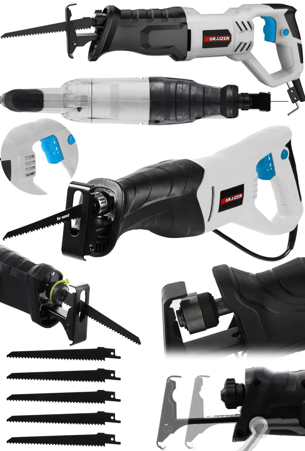 Alman 9001 Xdrive 6 Kademe Devir Ayarli Bakir Sargili Beton Tuğla Kemik Kesme Tilki Kuyruğu Makinesi