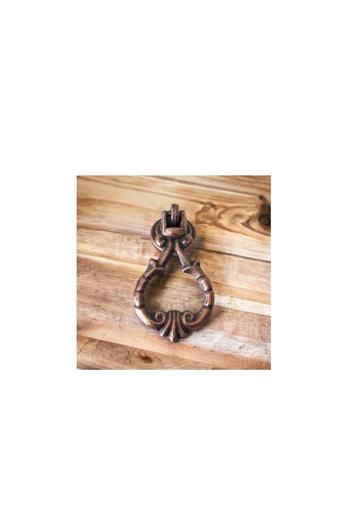 5 Adet Çiçekli Sarkaç Eskitme Düğme Antik Bakır Mobilya Kulp