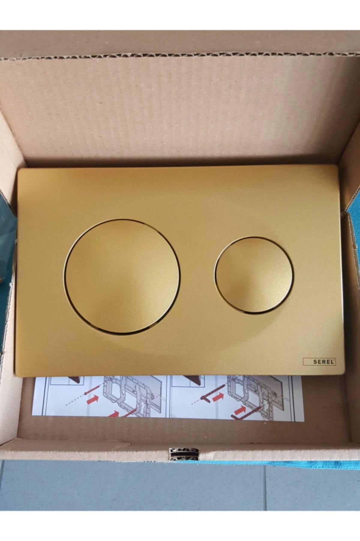 Serel Gömme Rezervuar Kumanda Paneli P400160 Altın Boyalı