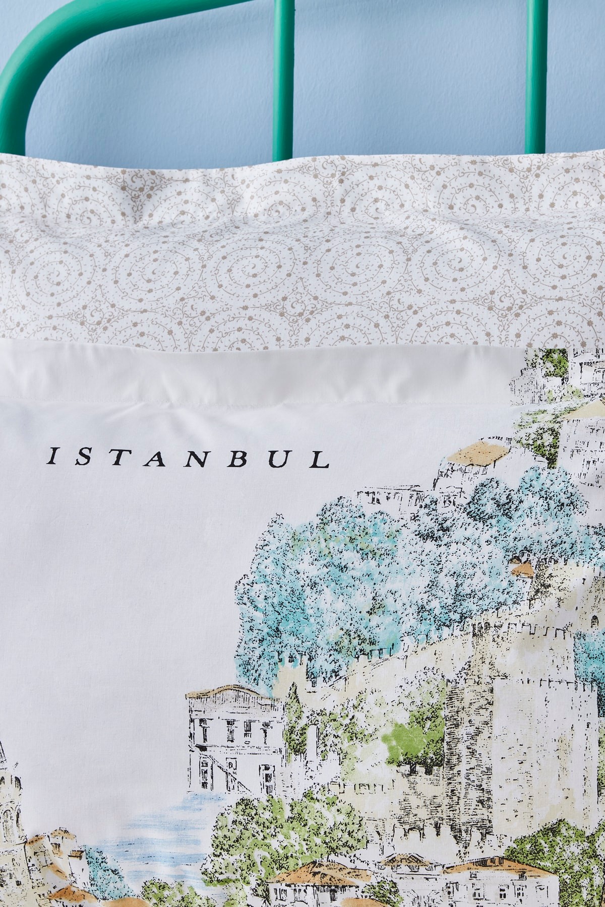 Rumeli Yeşil %100 Pamuk Çift Kişilik Nevresim Takımı