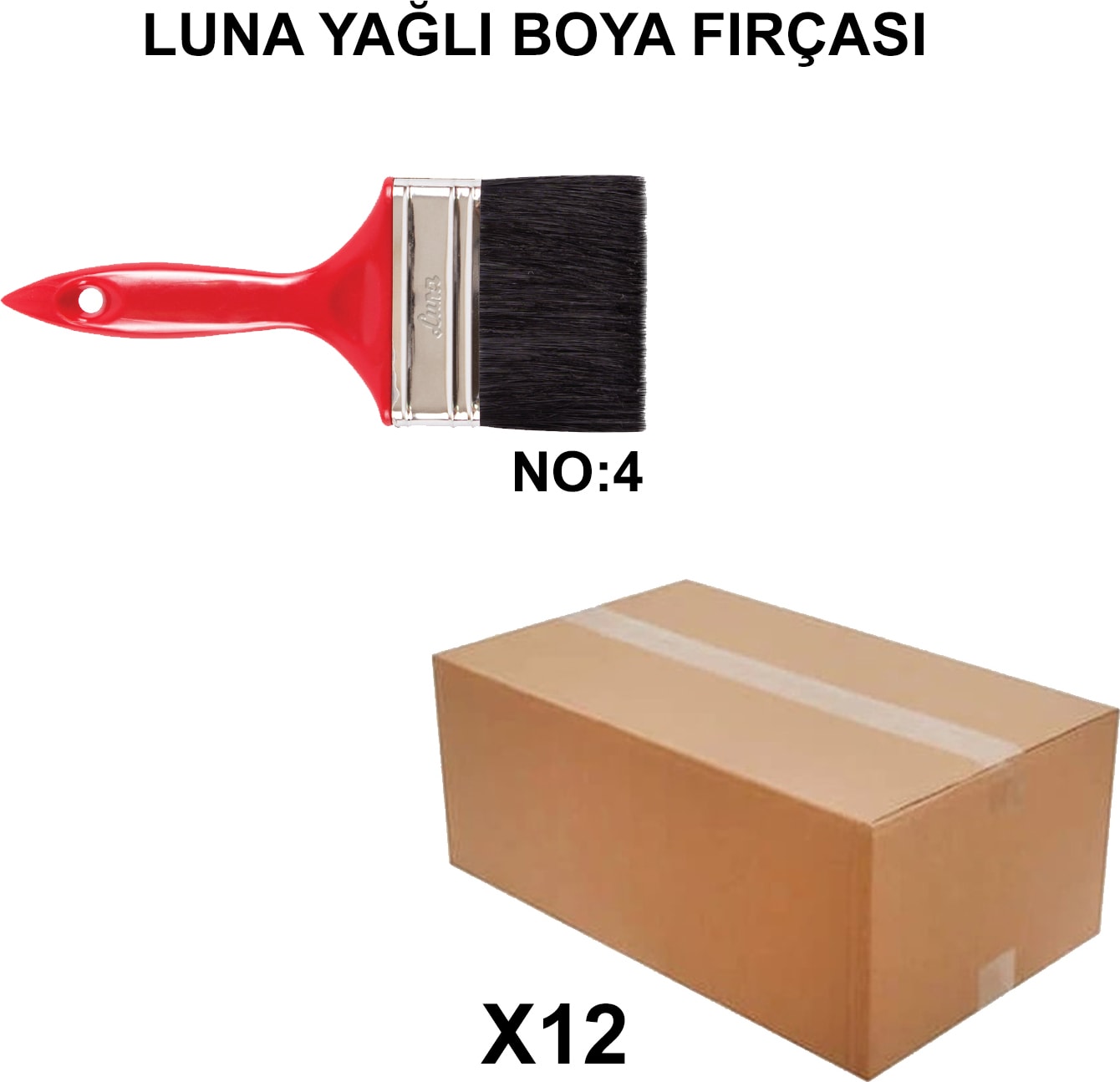 Izmir Fırça Arge Toptan Luna Yağlı Boya Fırçası No 4 - 12 Adet 003880