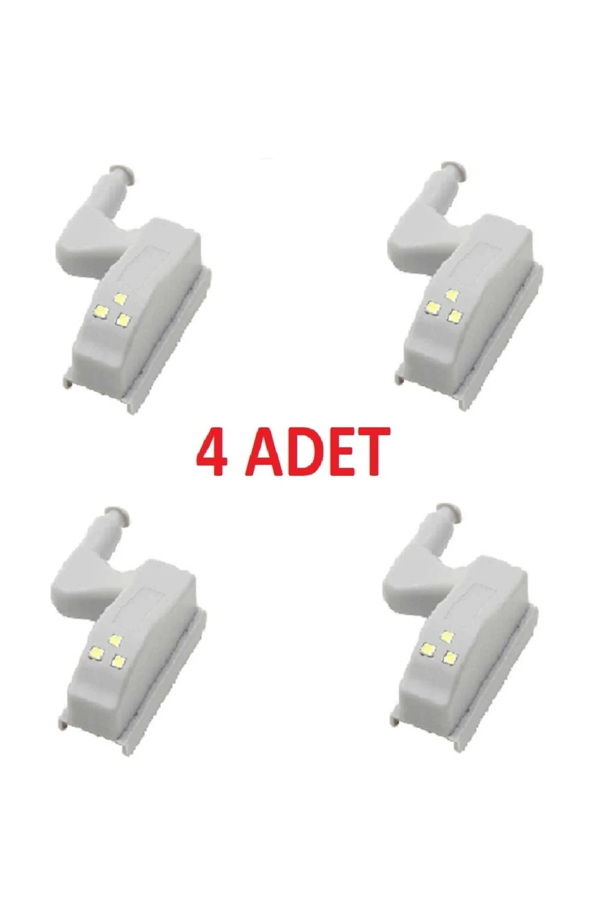 "5 Adet" Üç Ledli Menteşe Üzeri Dolap Içi Sensörlü Dekoratif Aydınlatma (1 Adet + Pil)