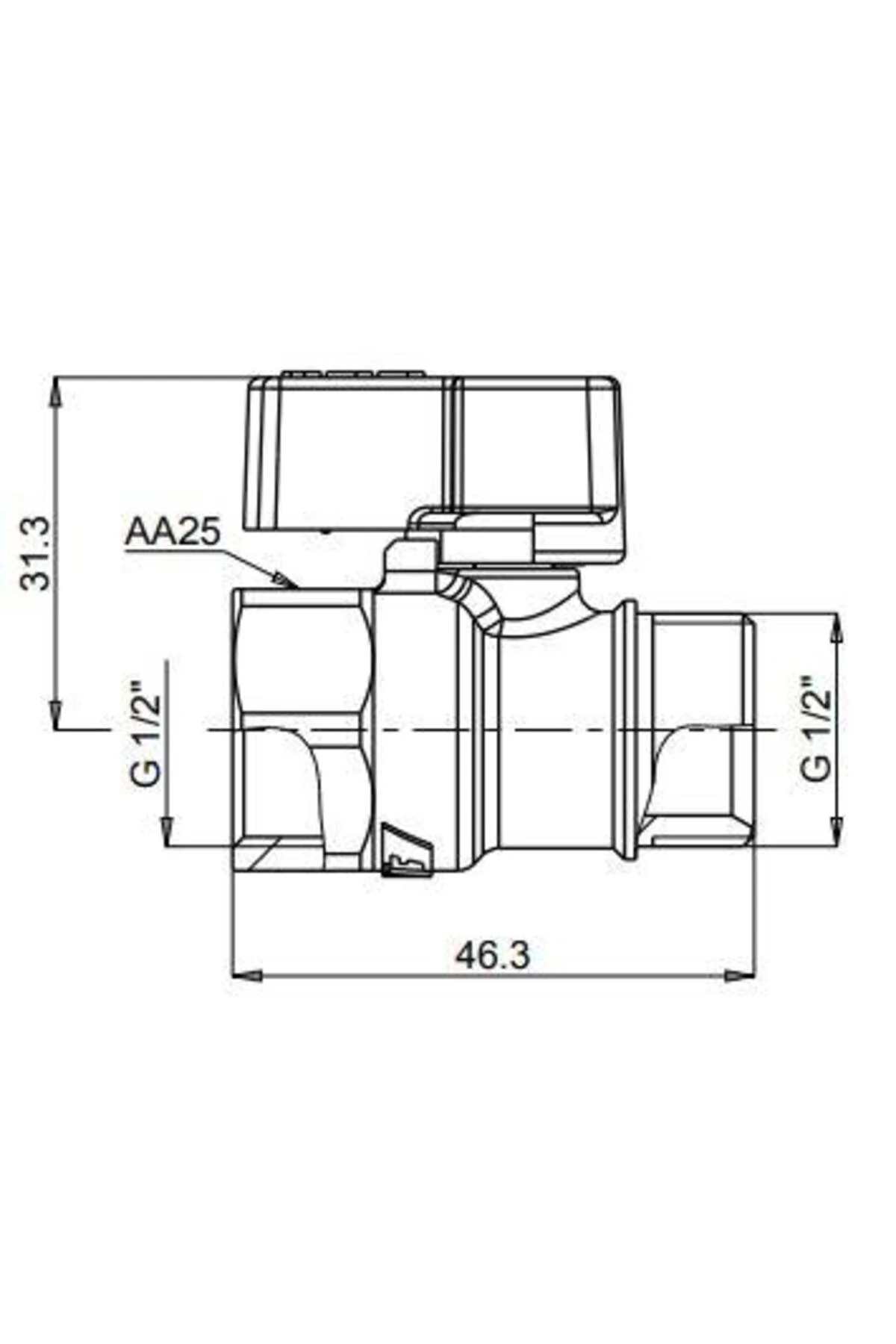 1/2 Mini Küresel Valf Mavi Volanlı 602122003