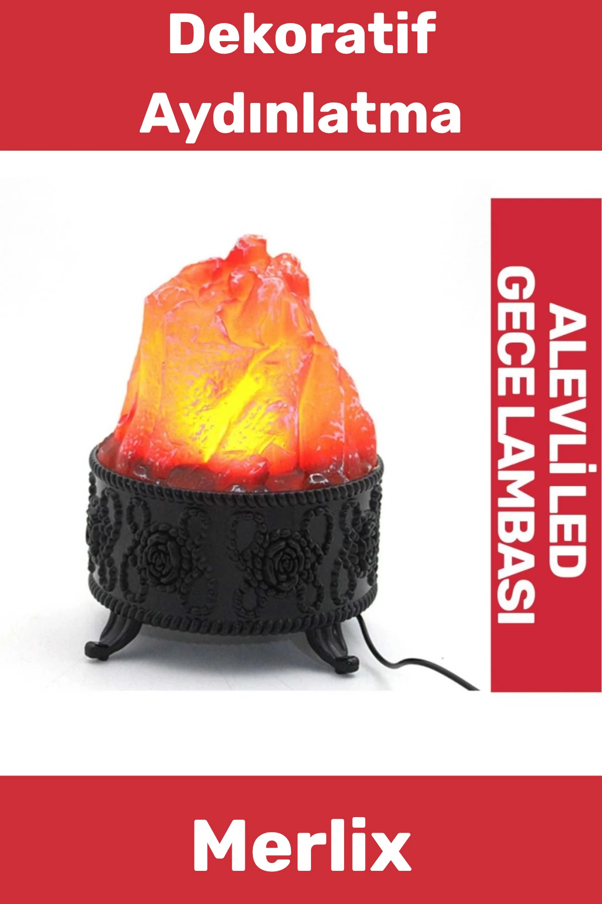 Yeni Sezon Pilli Priz Fiş Takmalı Dekoratif Şık 20*35cm Dumansız Alevli Uzun Süreli Pratik Led Lamba