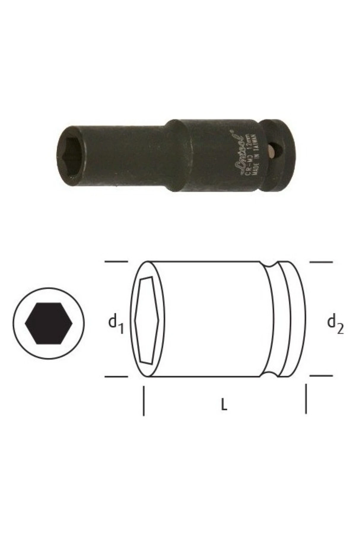 1/2'' Derin Lokma 22 Mm