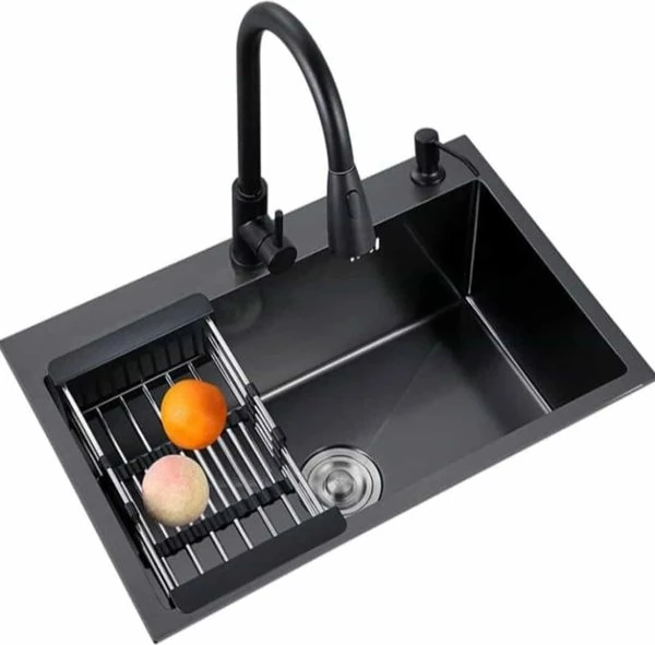 Almaya Krom Tezgah Üstü Siyah Eviye 304- 60*45