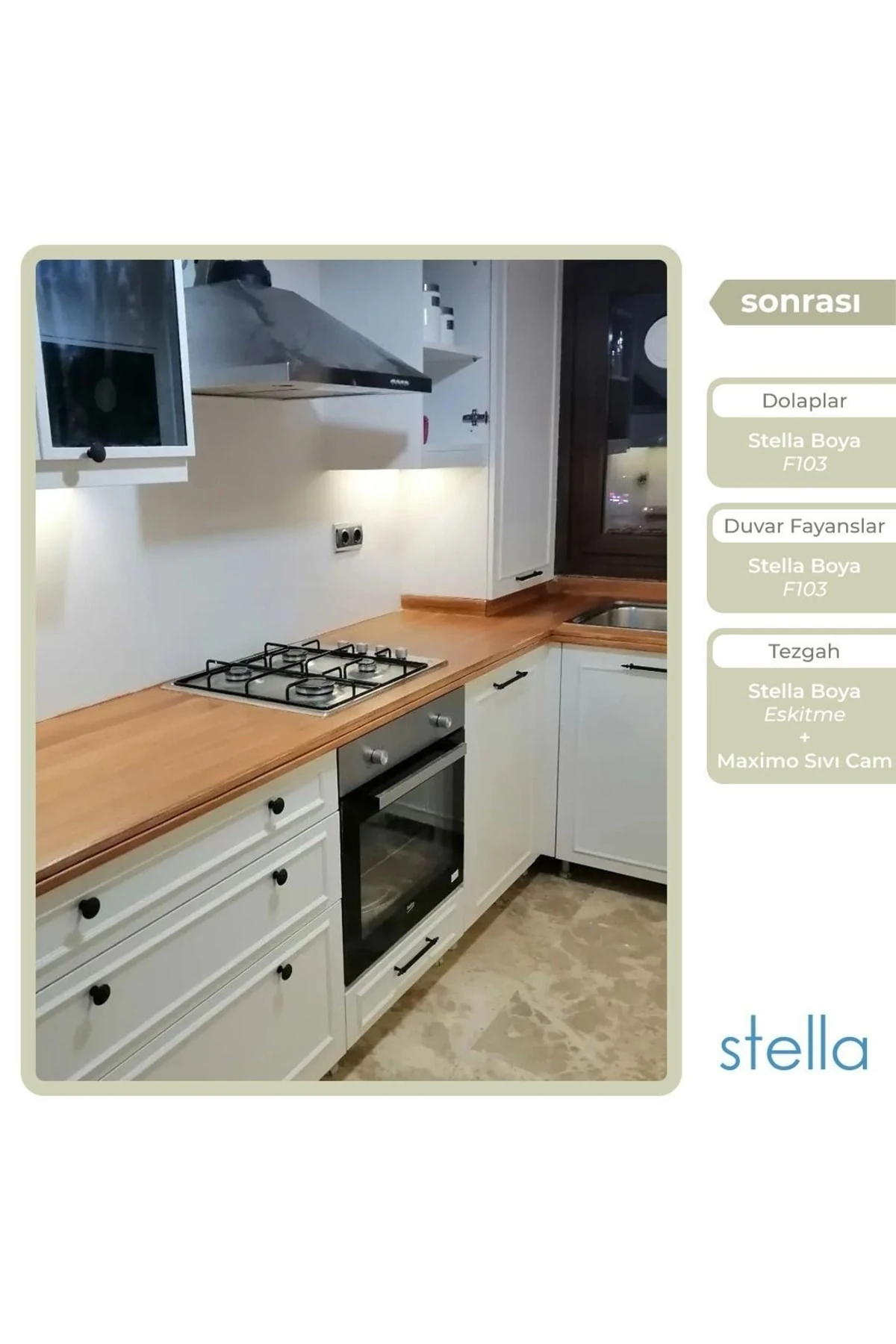 Stella Boya Tezgah Ahşap Eskitme Boya Seti Stella 0.5 Lt Sıvıcam 0.5 Lt Eskitme Boya 0.25 Lt