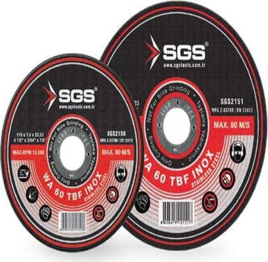 SGS 180Mm*1.6Mm*22.23Mm İnox Alüminyum Kesici 2151 (1 Adet)