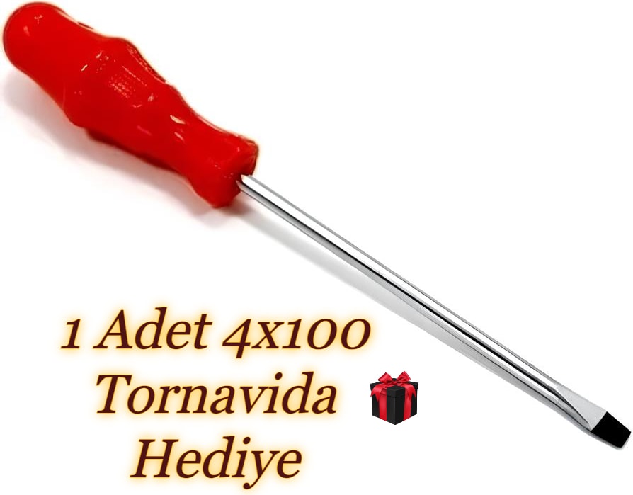 160 mm Polimer Dolap Kulpu 50 Adet Vidalı - 4X100 Tornavida Hediyeli