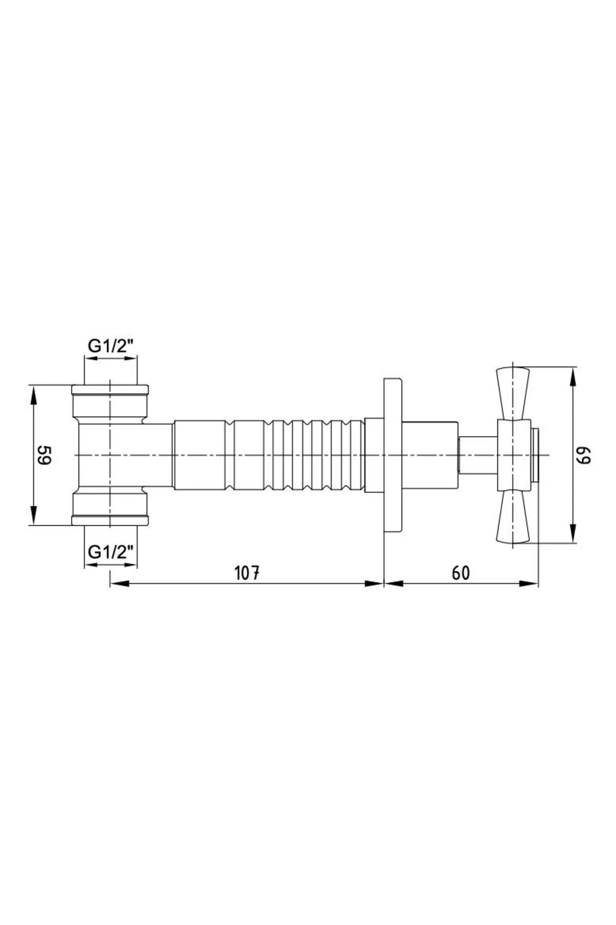 Quadrılle Ankastre Ara Kesme Valfi G1/2 102151010