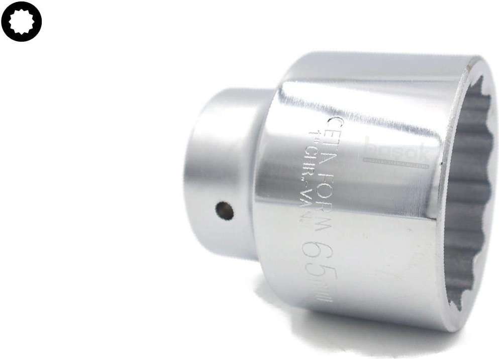 65 mm 1” 12 Köşe Yıldız Lokma Anahtar C42-B65