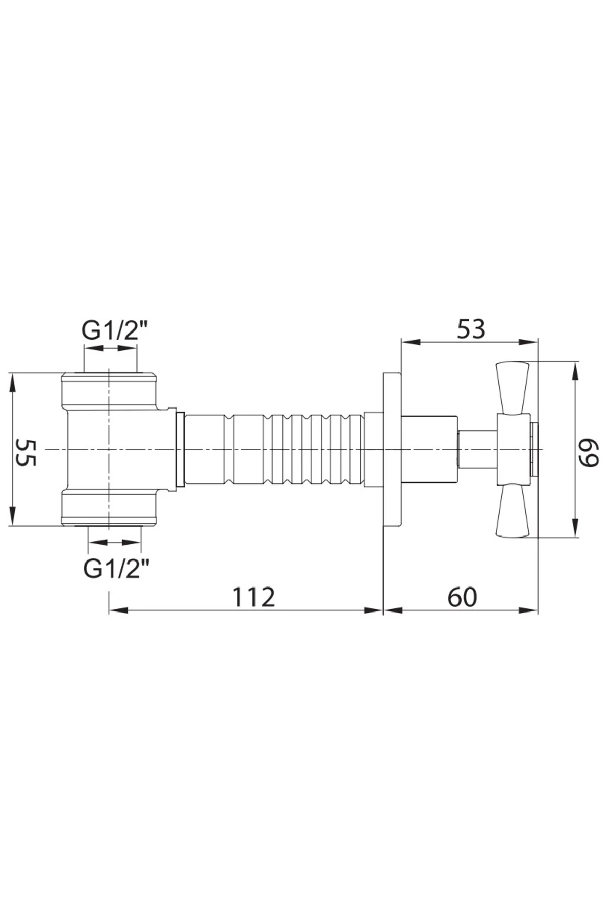 Quadrılle Ara Kesme Valfı Altın 12