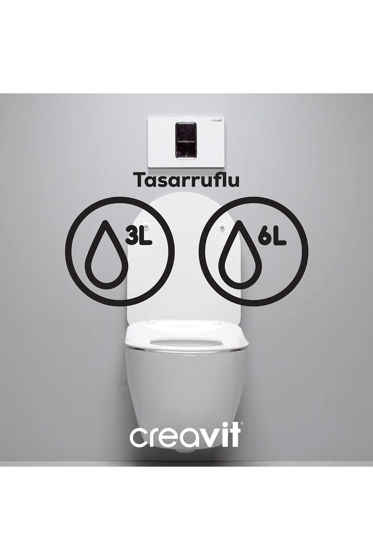 Drop Beyaz Askı Rezervuar Kumanda Paneli