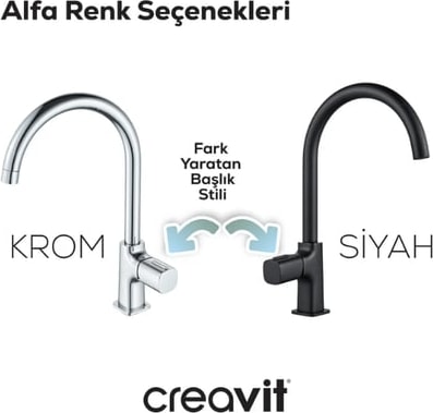 AL8500S Alfa Mutfak Armatürü - Mat Siyah