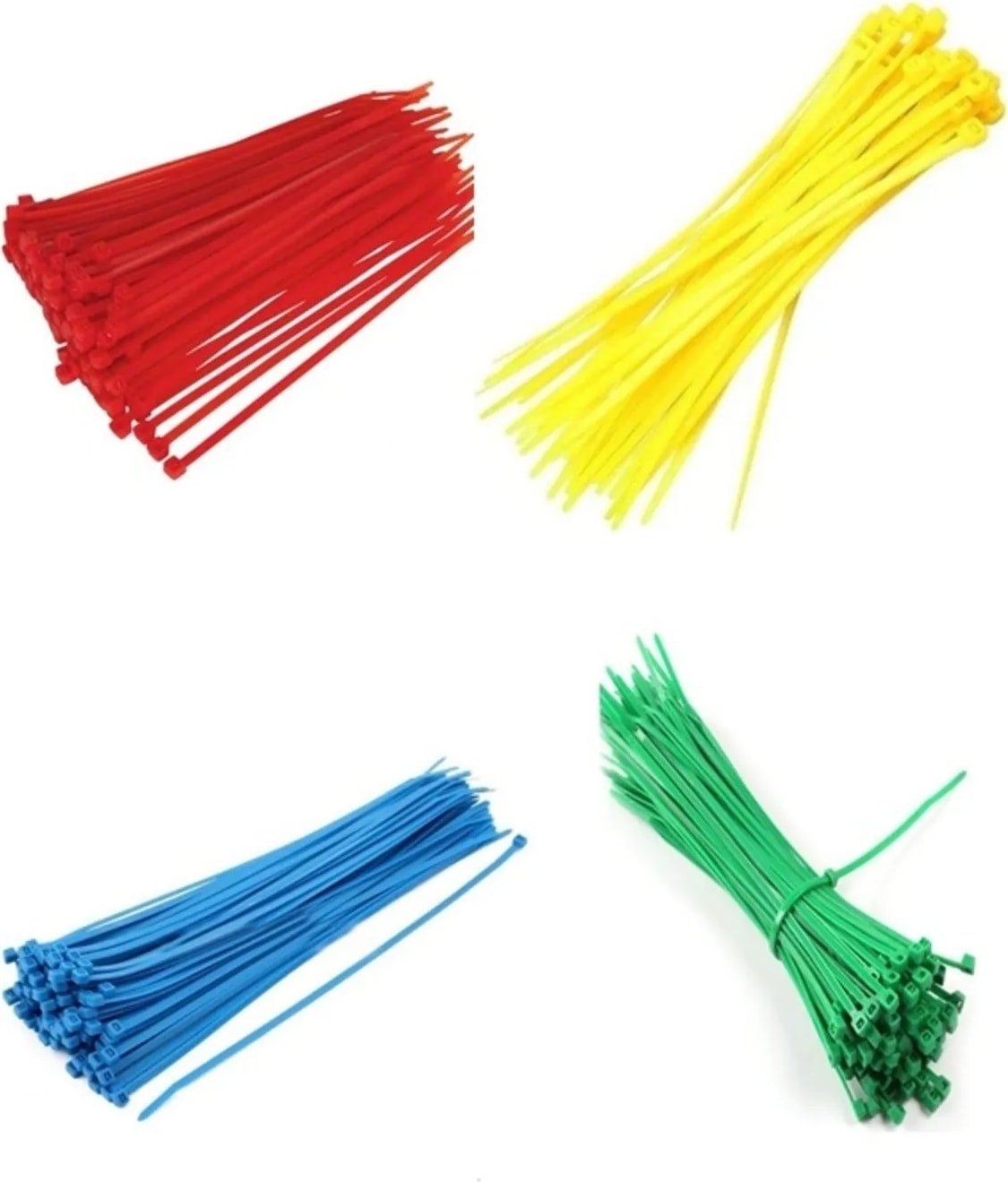 Gwest 2,5 x 100 mm (10 cm) Renkli Plastik Cırt Kelepçe Kablo Bağı 4 Renk Sarı Kırmızı Mavi Yeşil Toplam 400 Adet