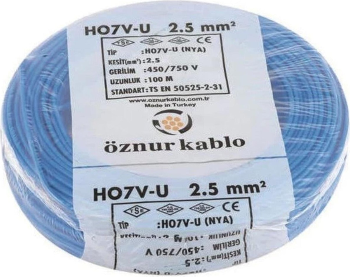 2,5'luk Nya Kablo 100 Metre Mavi Nya