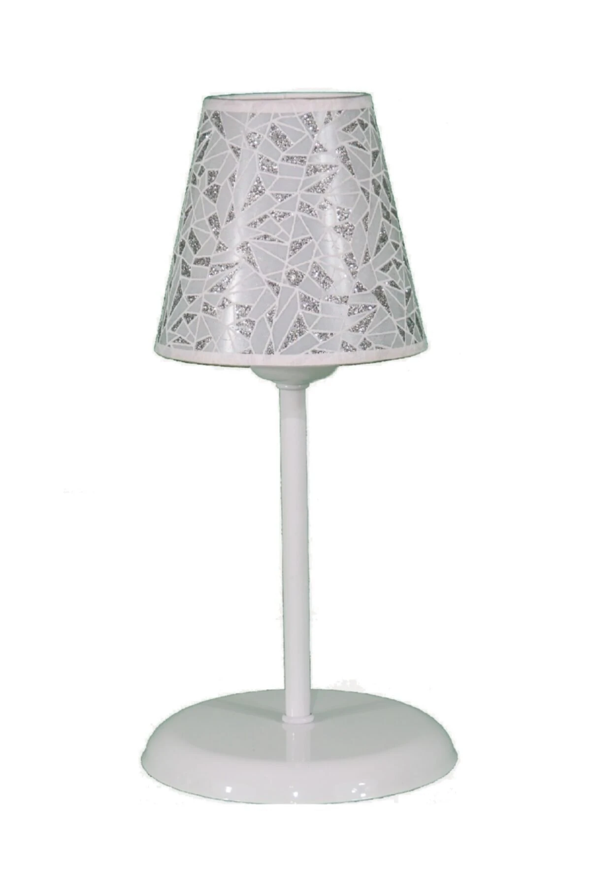 Modern Metal Ayak Pvc K.abajur-gümüş Simli Prizma